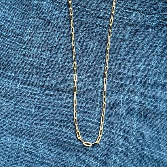 Paperclip Chain necklace 14k solid gold Necklace 20” inches perfect gift - Picture 10 of 15